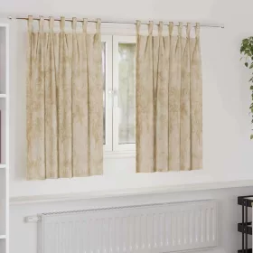 Függöny függönyökkel 2 pcs Krém 140 x 140 cm Bársony