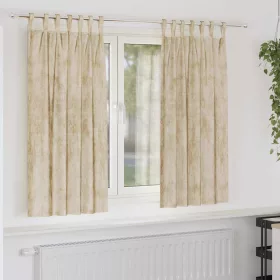 Függöny függönyökkel 2 pcs Krém 175 x 140 cm Bársony