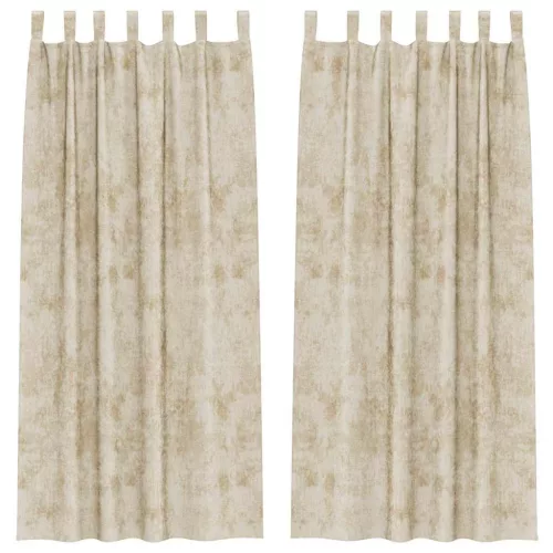 Függöny függönyökkel 2 pcs Krém 260 x 140 cm Bársony