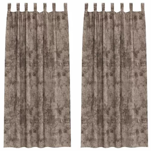 Függöny függönyökkel 2 pcs Cappuccino 225 x 140 cm Bársony