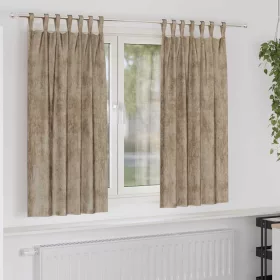   Függöny függönyökkel 2 pcs pezsgőszín 175 x 140 cm Bársony