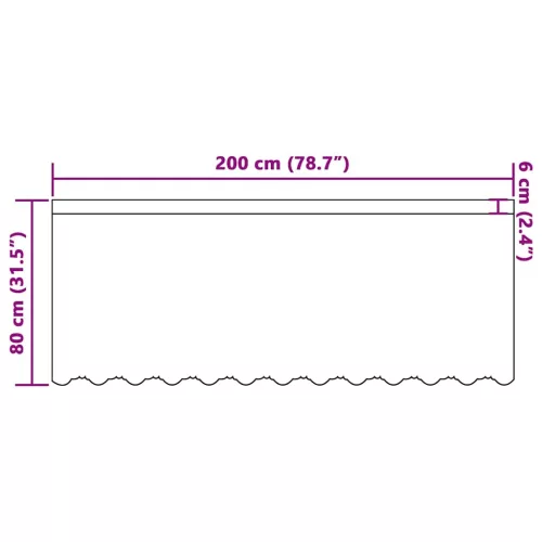 Csipkés Függöny függönyökkel Fehér 200x80cm Poliészter