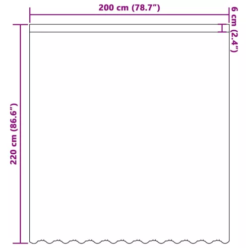 Csipkés Függöny függönyökkel Fehér 200x220cm Poliészter