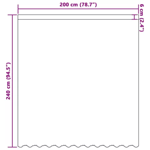 Csipkés Függöny függönyökkel Fehér 200x240cm Poliészter