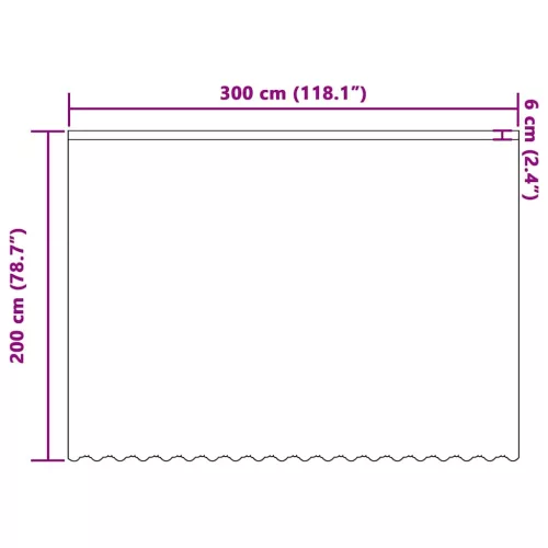 Csipkés Függöny függönyökkel Fehér 300x200cm Poliészter