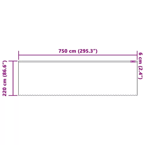 Csipkés Függöny függönyökkel Fehér 750x220cm Poliészter