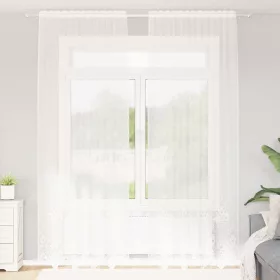   Csipkés Függöny függönyökkel Fehér 150x260cm Poliészter
