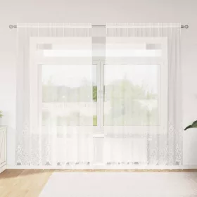   Csipkés Függöny függönyökkel Fehér 200x240cm Poliészter