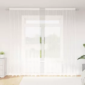   Csipkés Függöny függönyökkel Fehér 200x280cm Poliészter