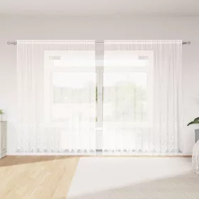   Csipkés Függöny függönyökkel Fehér 300x220cm Poliészter