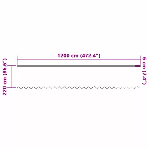Csipkés Függöny függönyökkel Fehér 1200x220cm Poliészter
