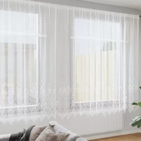   Csipkés Függöny függönyökkel Fehér 1200x240cm Poliészter