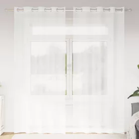   Voile Függöny függönyökkel 2 pcs Fehér 140x245cm Poliészter