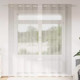   Voile Függöny függönyökkel 2 pcs Krém 140x225cm Poliészter