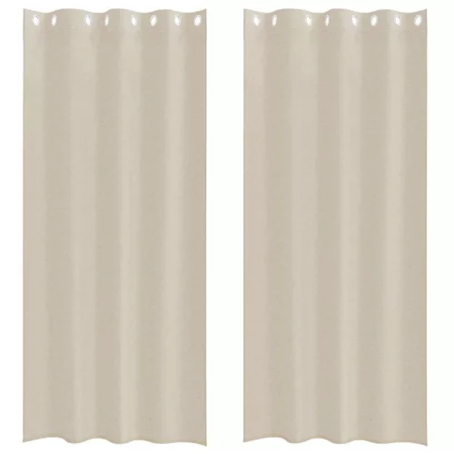 Voile Függöny függönyökkel 2 pcs Homokszín 140x225cm Poliészter