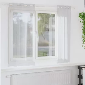 Voile Függöny 2 pcs Világosszürke 140x175cm Poliészter