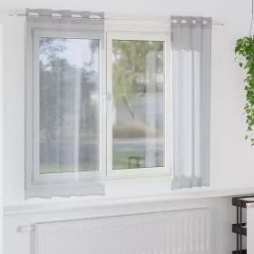 Voile Függöny 2 pcs Sötétszürke 140x175cm Poliészter