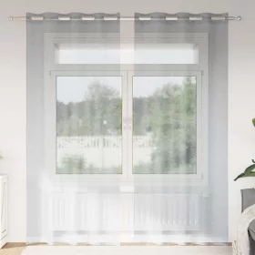 Voile Függöny 2 pcs Sötétszürke 140x245cm Poliészter