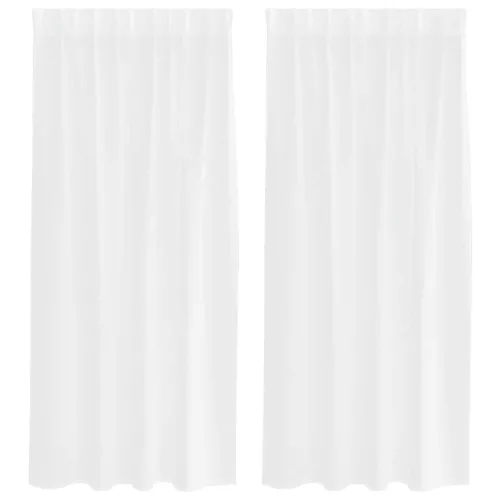 Voile Függöny függönyökkel 2 pcs Fehér 140x175cm Poliészter
