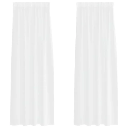 Voile Függöny függönyökkel 2 pcs Fehér 140x245cm Poliészter