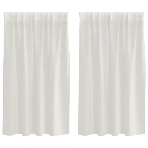 Voile Függöny függönyökkel 2 pcs Krém 140x140cm Poliészter