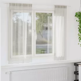   Voile Függöny függönyökkel 2 pcs Krém 140x175cm Poliészter