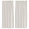 Voile Függöny függönyökkel 2 pcs Krém 140x175cm Poliészter
