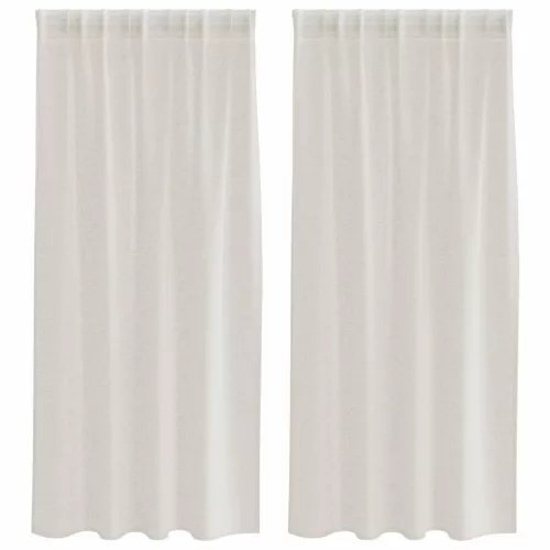 Voile Függöny függönyökkel 2 pcs Krém 140x175cm Poliészter