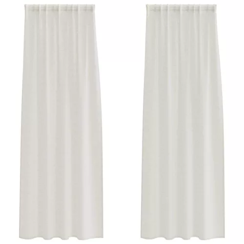 Voile Függöny függönyökkel 2 pcs Krém 140x260cm Poliészter
