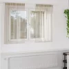 Voile Függöny függönyökkel 2 pcs Homokszín 140x140cm Poliészter