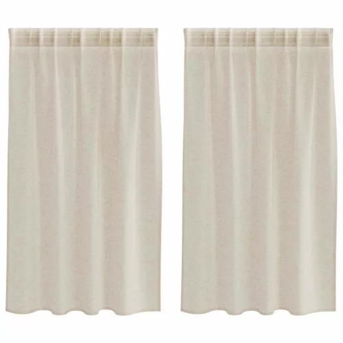 Voile Függöny függönyökkel 2 pcs Homokszín 140x140cm Poliészter