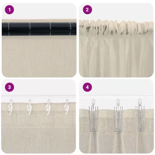 Voile Függöny függönyökkel 2 pcs Homokszín 140x140cm Poliészter