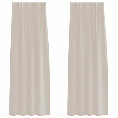 Voile Függöny függönyökkel 2 pcs Homokszín 140x225cm Poliészter