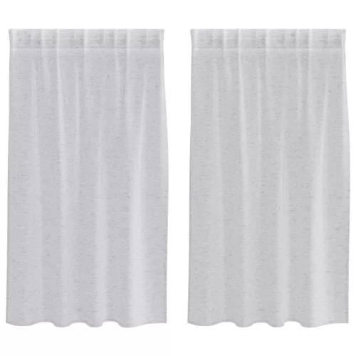 Voile Függöny 2 pcs Világosszürke 140x140cm Poliészter