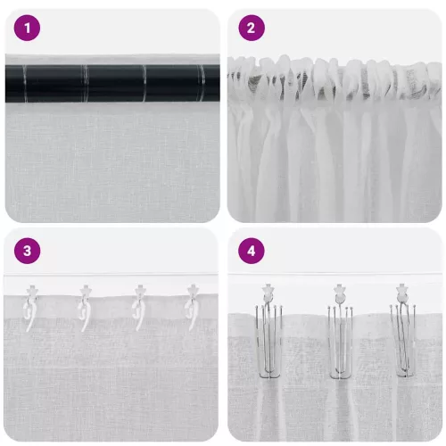 Voile Függöny 2 pcs Világosszürke 140x140cm Poliészter