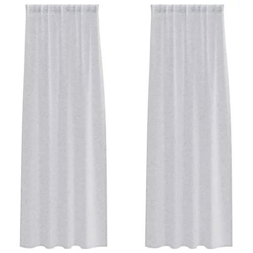 Voile Függöny 2 pcs Világosszürke 140x260cm Poliészter