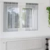 Voile Függöny 2 pcs Sötétszürke 140x140cm Poliészter