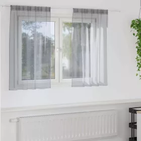 Voile Függöny 2 pcs Sötétszürke 140x140cm Poliészter