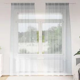 Voile Függöny 2 pcs Sötétszürke 140x260cm Poliészter
