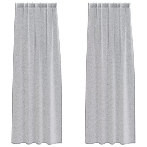Voile Függöny 2 pcs Sötétszürke 140x260cm Poliészter