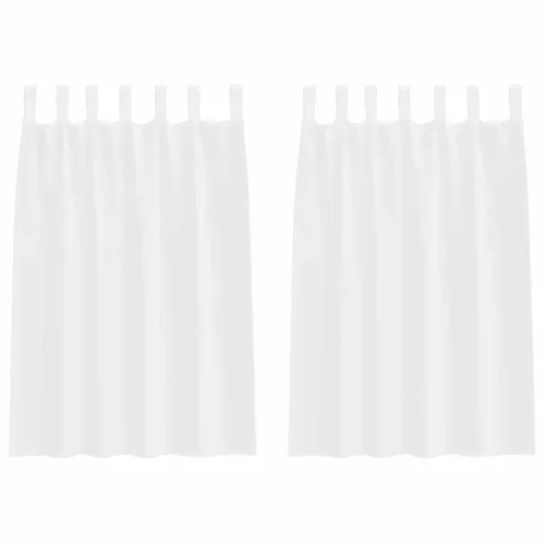 Voile Függöny függönyökkel 2 pcs Fehér 140 x 140 cm Poliészter