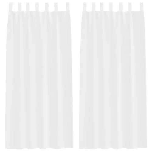 Voile Függöny függönyökkel 2 pcs Fehér 140x225cm Poliészter