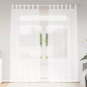   Voile Függöny függönyökkel 2 pcs Fehér 140x260cm Poliészter