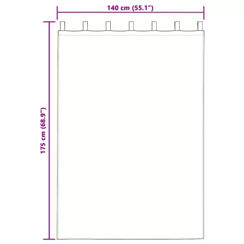 Voile Függöny függönyökkel 2 pcs Krém 140x175cm Poliészter