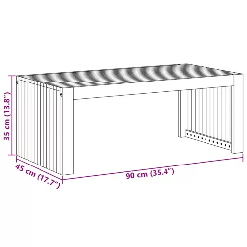 Dohányzóasztal Barna 90 x 45 x 35 cm tömör akácfa