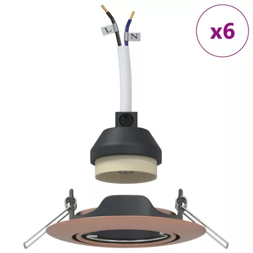 Spotlámpák fényszórókkal 6 pcs Réz 9 x 9 cm Fém