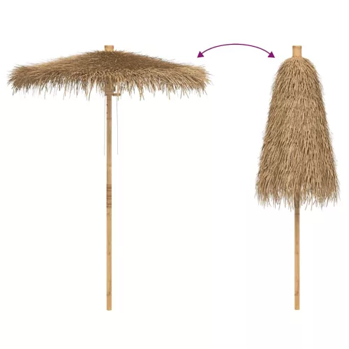 Bambusz tiki esernyő banánlevél ernyővel 150 cm