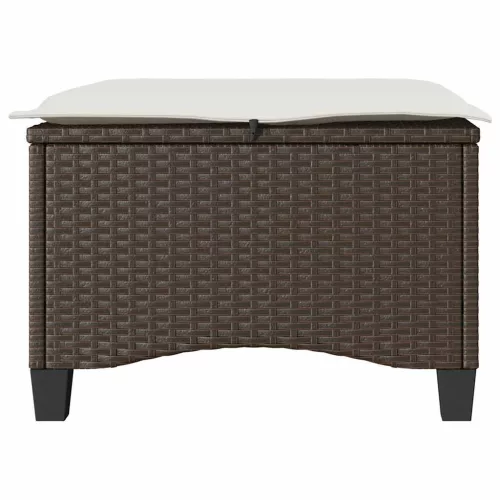2 db barna polirattan kerti székek párnákkal 55x55x36 cm