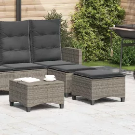   2 db szürke polirattan kerti székek párnákkal 55x55x36 cm