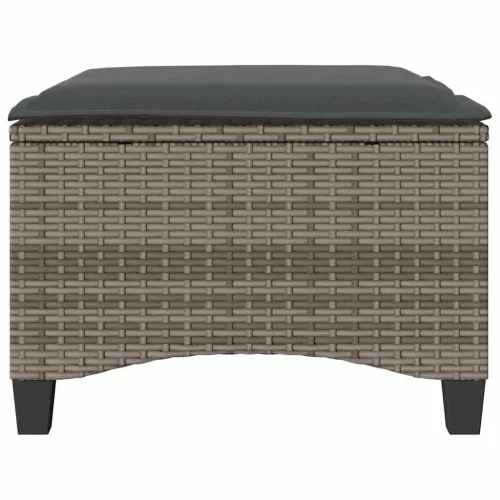 2 db szürke polirattan kerti székek párnákkal 55x55x36 cm